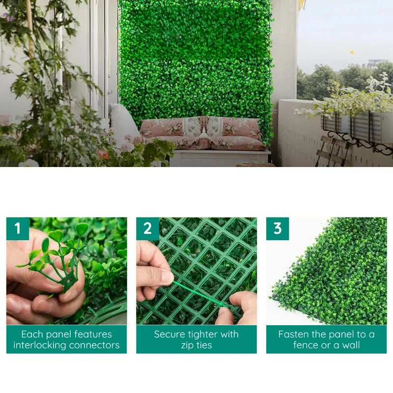 Realistic Artificial Grass Wall Panel Decoration