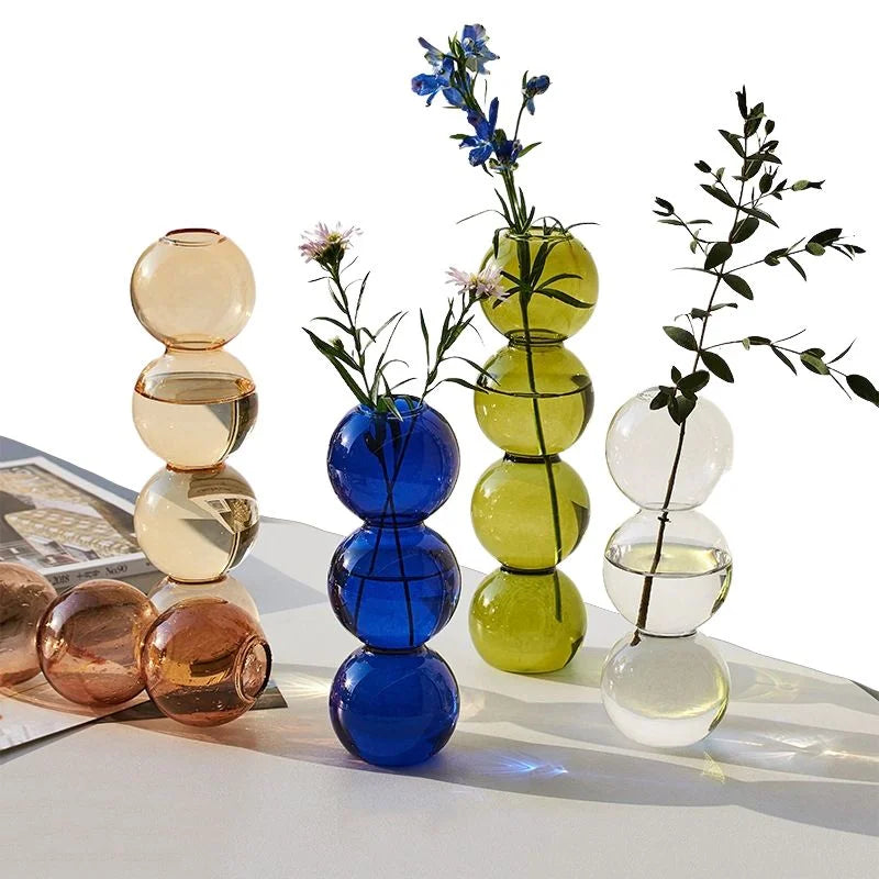 Nordic Bubble Glass Vase for Floral Arrangements