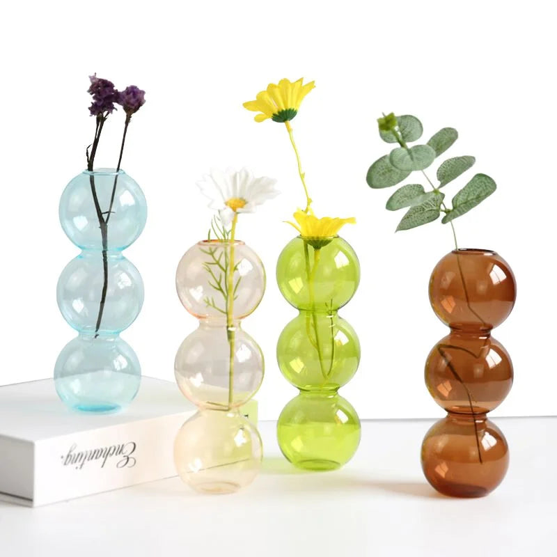 Nordic Bubble Glass Vase for Floral Arrangements