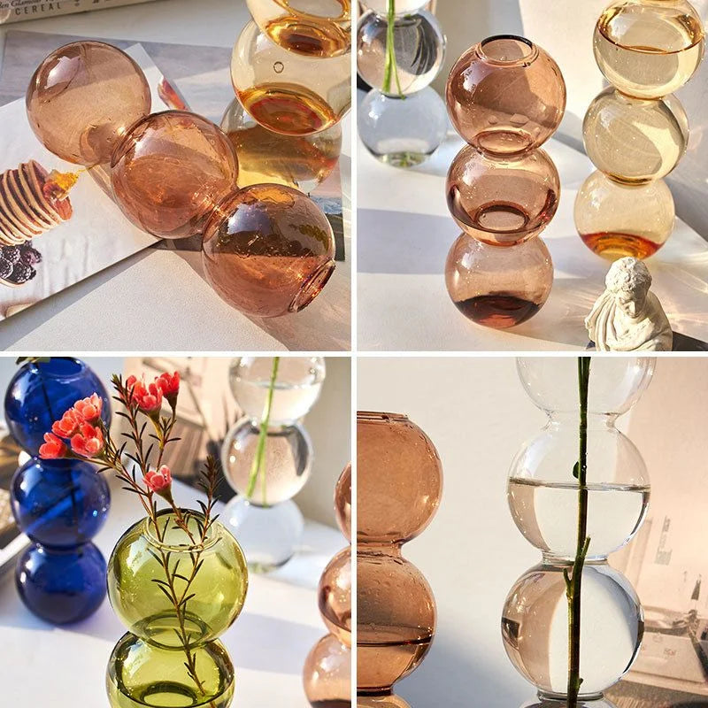 Nordic Bubble Glass Vase for Floral Arrangements