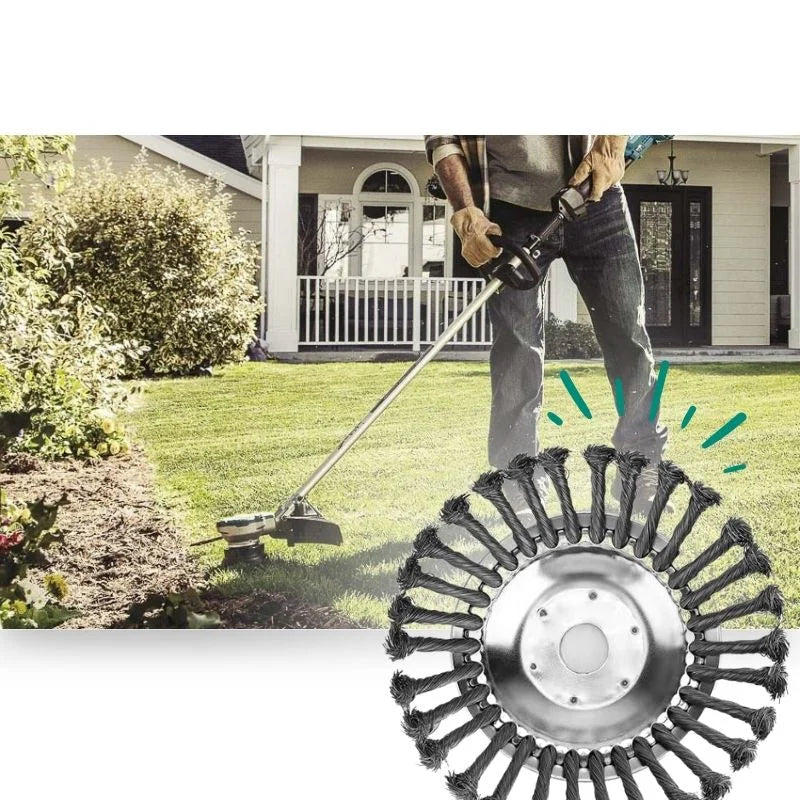 Heavy-Duty Carbon Steel Weed Brush Trimmer Attachment