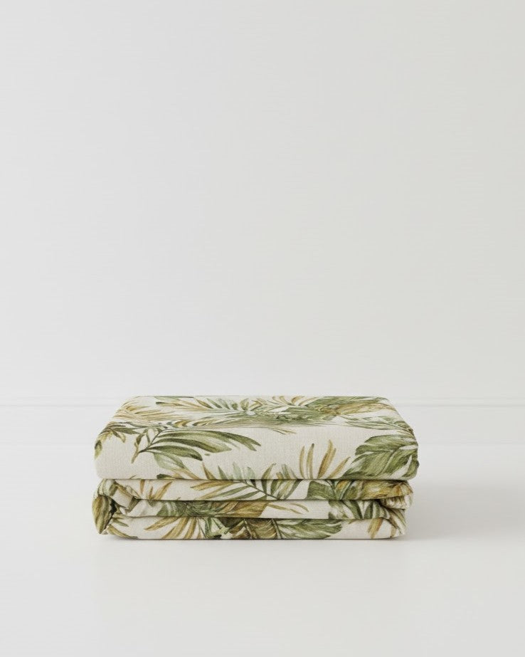 Curtain With Tropical Leaves Print