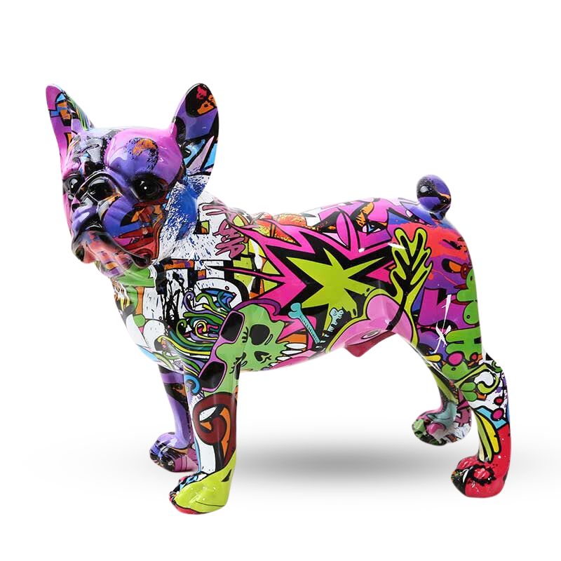 Graffiti Resin French Bulldog Statue Home Decoration