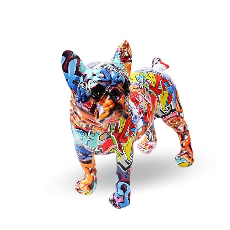 Graffiti Resin French Bulldog Statue Home Decoration