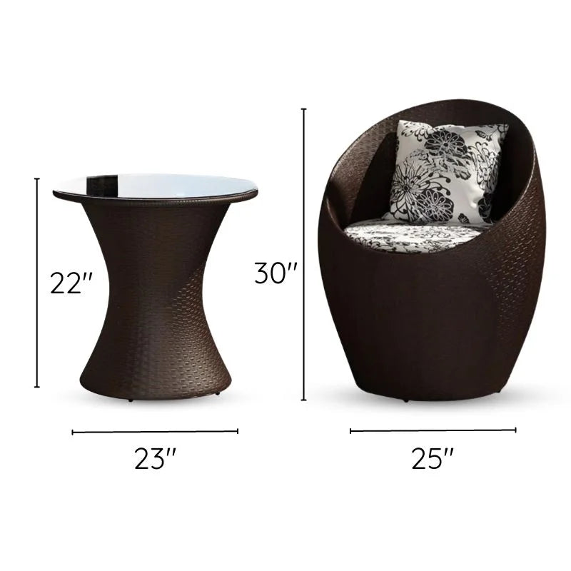 Outdoor Balcony Table and Chairs Set for 2