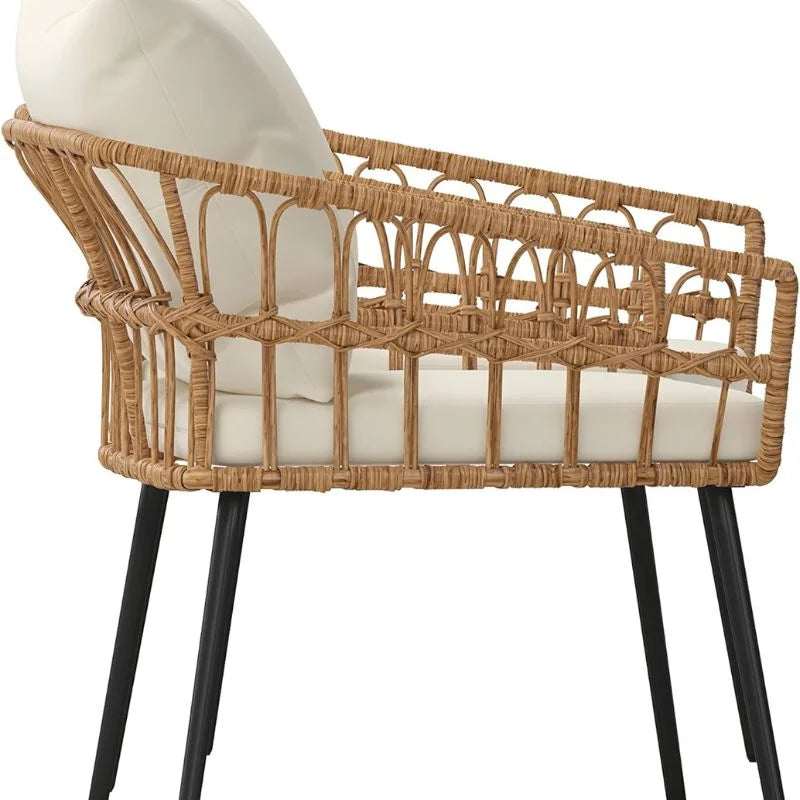 Rattan Garden Cafe Table and Chair Set
