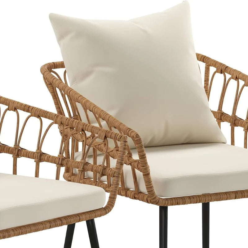 Rattan Garden Cafe Table and Chair Set