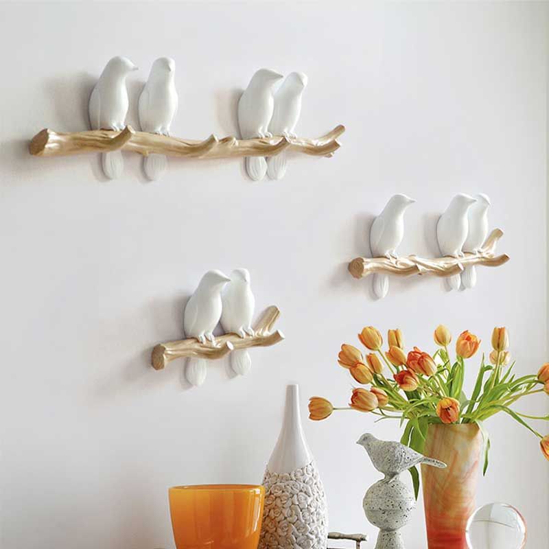 Nature-Inspired Singing Birds Metal Hanger Wall Decoration