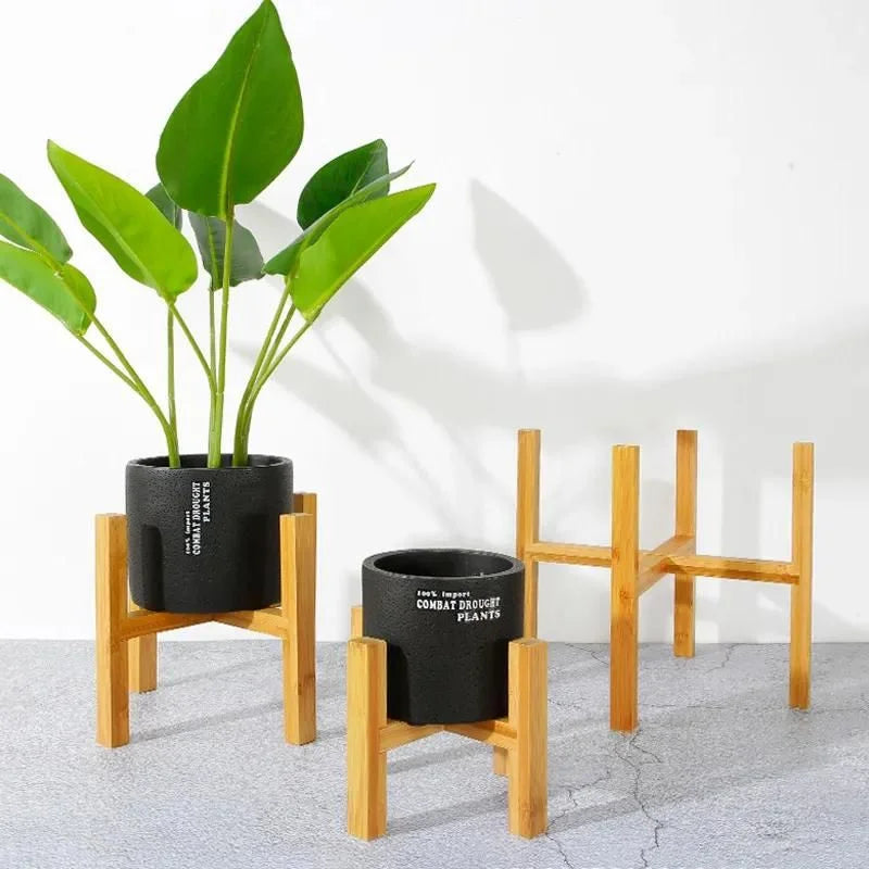 Natural Wooden Plant Pot Trays for Indoors