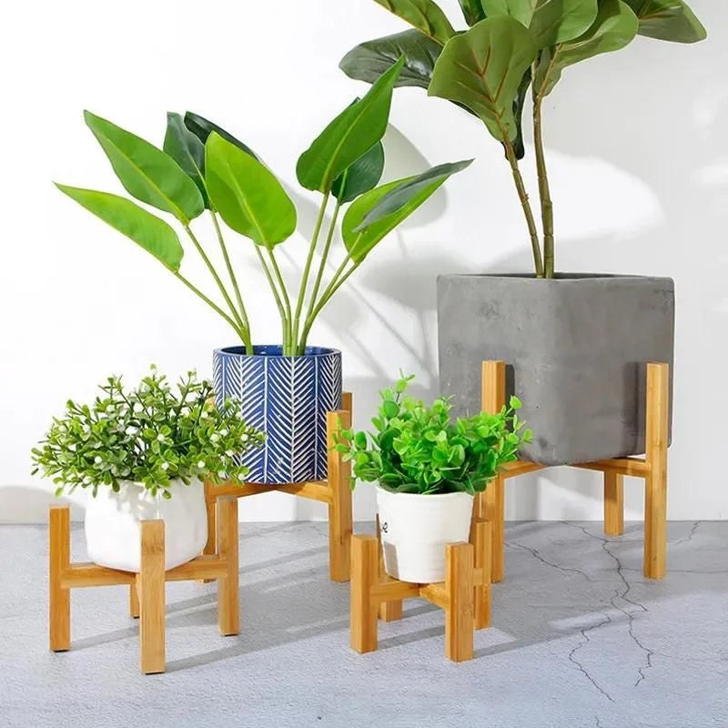 Natural Wooden Plant Pot Trays for Indoors