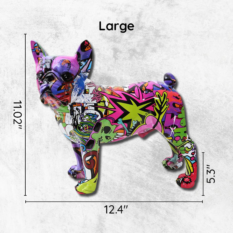 Graffiti Resin French Bulldog Statue Home Decoration