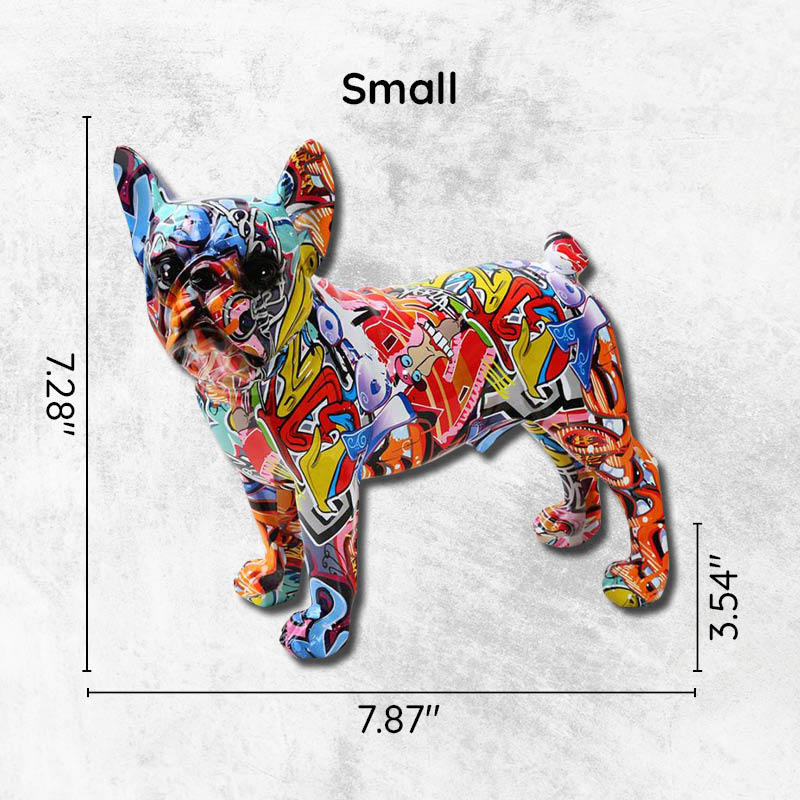 Graffiti Resin French Bulldog Statue Home Decoration